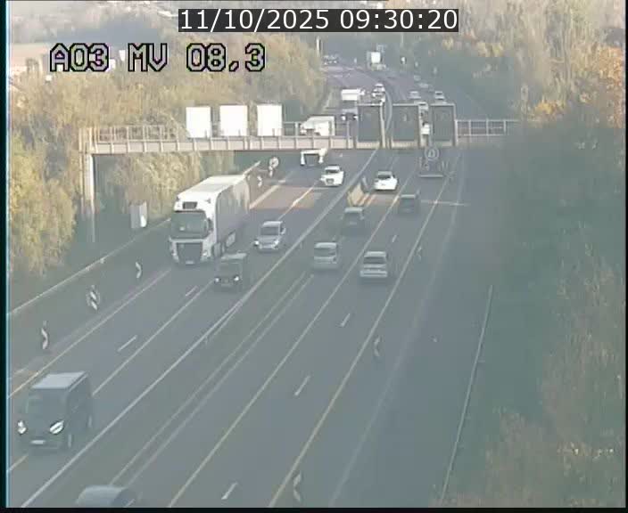 Webcam Autoroute après la Croix de Bettembourg en direction de Luxembourg sur l'A3