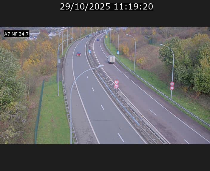 Caméra trafic Luxembourg - A7, Schieren direction Mersch