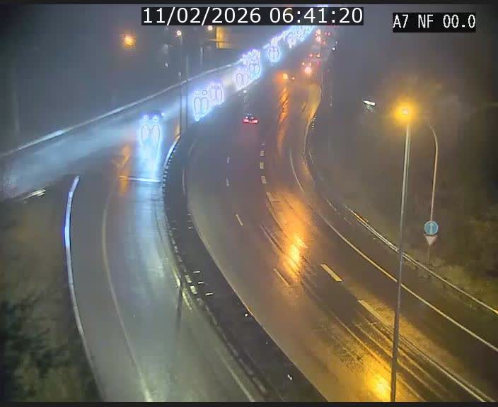 Caméra autoroute Luxembourg A7 - Echangeur A1/A7 Grünewald direction Tunnel Stafelter