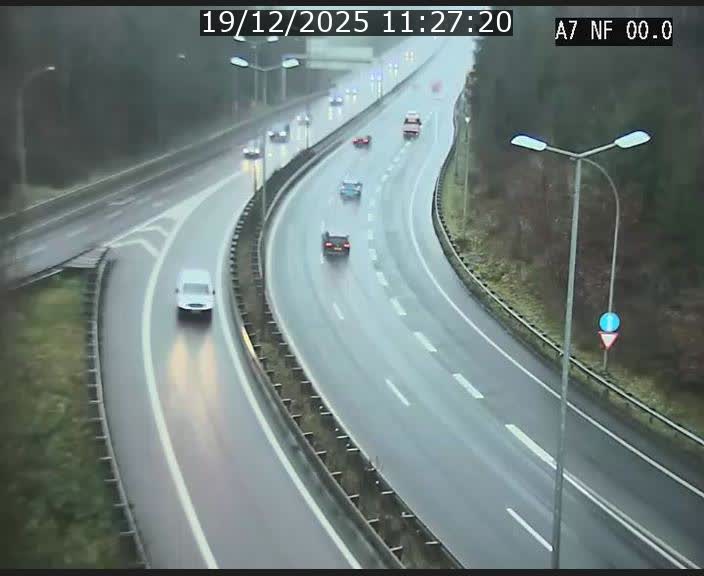 Caméra autoroute Luxembourg A7 - Echangeur A1/A7 Grünewald direction Tunnel Stafelter