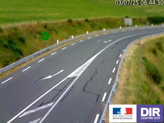 Webcam sur le col Pin Bouchain, vue orientée vers Roanne, en provenance de Lyon sur la nationale 7 (N7)