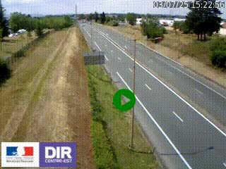 Webcam à Mably, à proximité de Roanne en direction de Moulins sur la N7