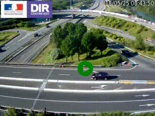 Webcam traffic à Grenoble-sud sur l'autoroute A480. Vue orientée vers l'entrée et la sortie de Grenoble