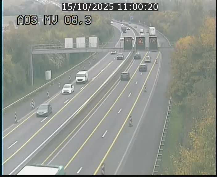 Webcam Autoroute après la Croix de Bettembourg en direction de Luxembourg sur l'A3