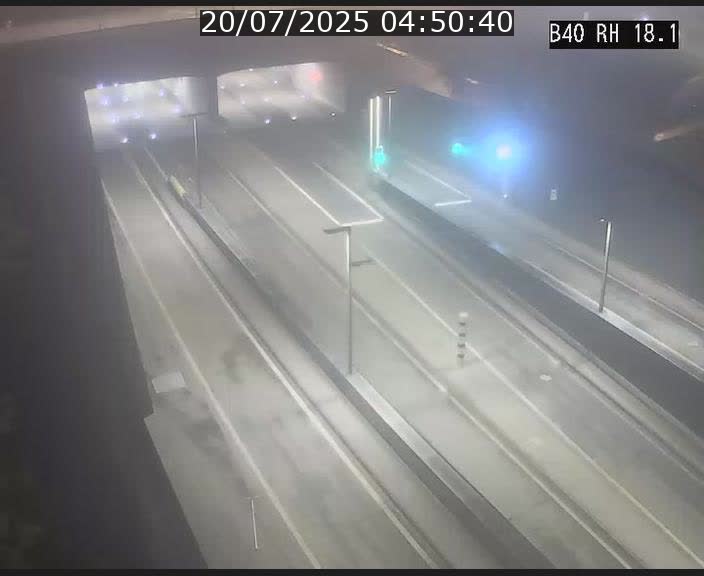 Webcam sur la route de contournement d'Esch-Belval avant le tunnel Central Gate au niveau de la porte de France et du radar fixe