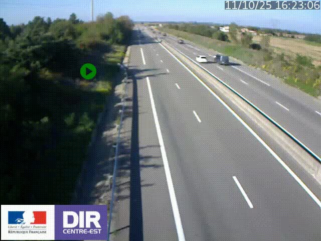 Webcam sur le contournement de Valence, sur la Nationale 7, à la jonction avec la N532, caméra orientée vers Grenoble