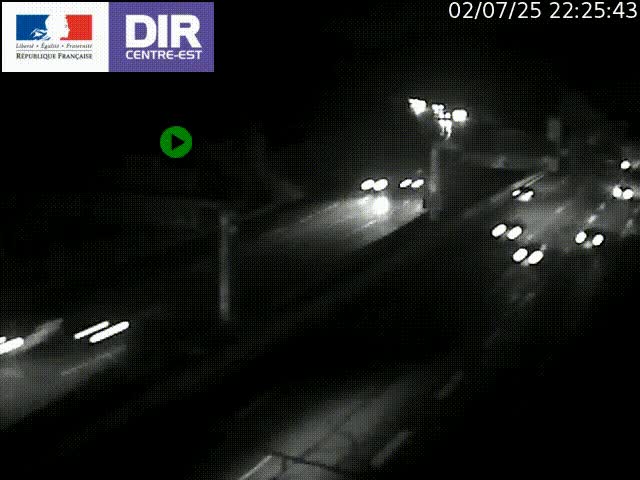 Caméra de circulation routière sur le boulevard périphérique Laurent Bonnevay de Lyon (D383) à hauteur de Bron, avant la jonction avec l'A43. Vue orientée vers l'échangeur