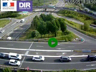 Webcam traffic à Grenoble-sud sur l'autoroute A480. Vue orientée vers l'entrée et la sortie de Grenoble