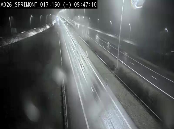 Webcam E25 (A26) à hauteur de Sprimont en direction de Liège et en provenance de Bastogne