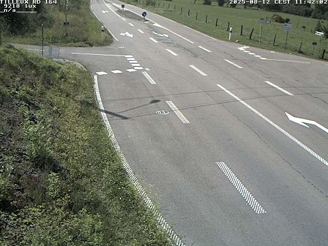 Webcam sur la RD164 à Tilleux. Vue orientée vers Neufchâteau