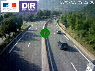 Caméra sur la Nationale 90 (N90) à La Léchère, en direction et à proximité d'Albertville