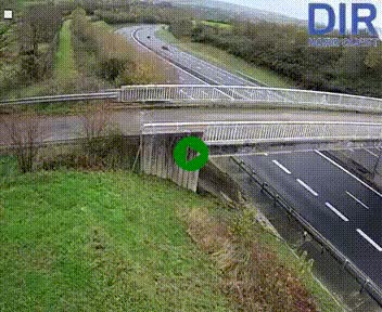 Webcam sur A84 à hauteur de Pont-Farcy, au niveau du pont autoroutier sur la Vire, au sud de Saint-Lô