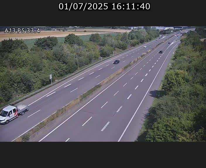 Webcam trafic sur A13 à hauteur de Mondorf-les-Bains en direction d'Altwies