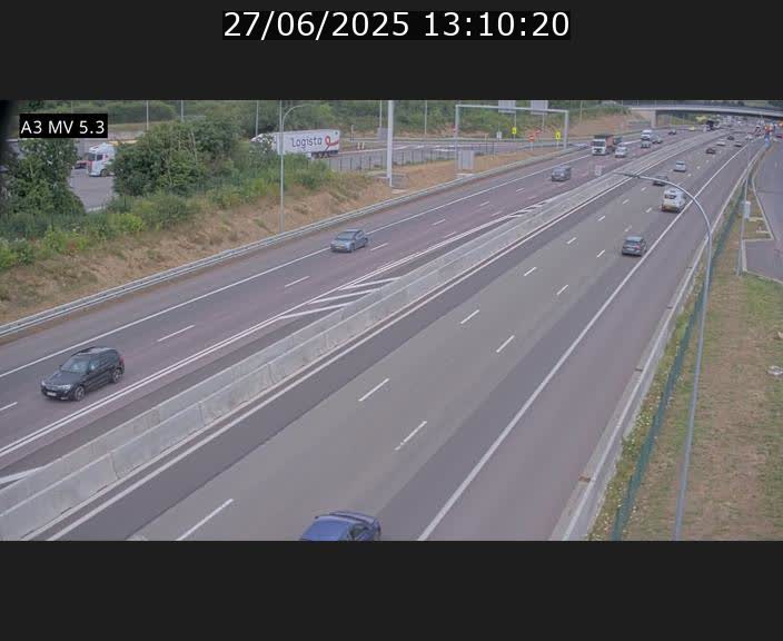 Webcam à l'Aire de Berchem au Luxembourg sur l'A3. Vue orientée vers la France