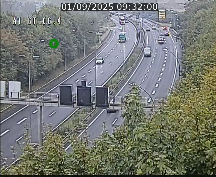 Traffic live webcam Luxembourg Hamm - A1 direction Sandweiler - BK 6.4