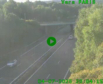 Caméra routière sur l'autoroute A20 au nord de Limoges, à la jonction avec la N520. Vue orientée vers Paris