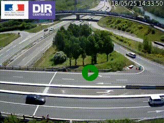 Webcam traffic à Grenoble-sud sur l'autoroute A480. Vue orientée vers l'entrée et la sortie de Grenoble