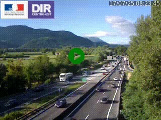 Caméra trafic à Meylan sur la Rocade-Sud de Grenoble en direction d'Aix-en-Provence