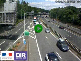 Caméra autoroute sur A6 - Valvert, près de Lyon, en direction de Paris, à hauteur de la sortie 36 Porte du Valvert