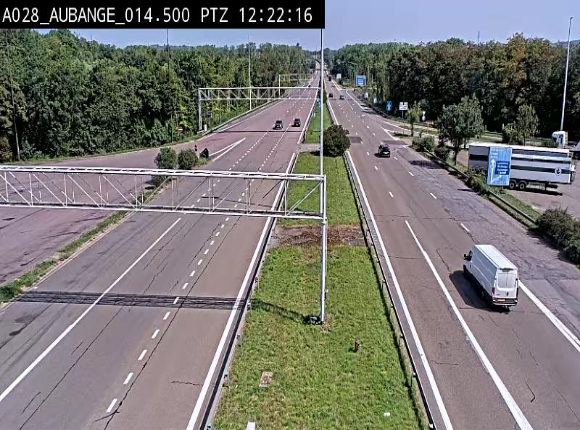 Webcam autoroute Belgique - Aubange - A28 direction Arlon - BK 14