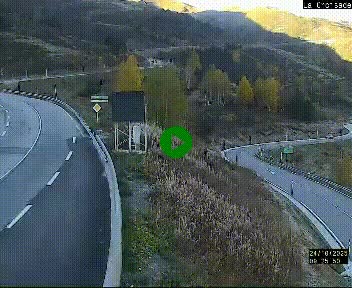 Webcam au carrefour de la croisade, à la jonction entre la N22 et la N320, avant le poste de douane franco-andorrane. Webcam à 1790 mètres d'altitude