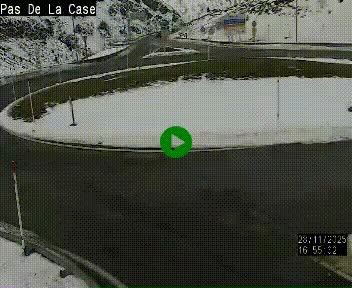 Webcam sur la N22 au niveau du poste frontière entre la France et Andorre à proximité de Pas de la Case à plus de 2000 mètres d'altitude