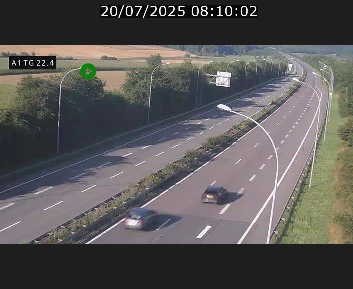 Traffic live webcam Luxembourg Flaxweiler - A1 direction Luxembourg - BK 22.4