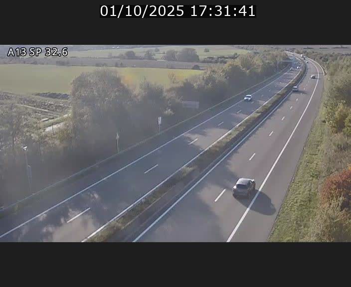 Webcam info trafic A13 à hauteur de Mondorf-les-bains. Vue orientée vers Altwies