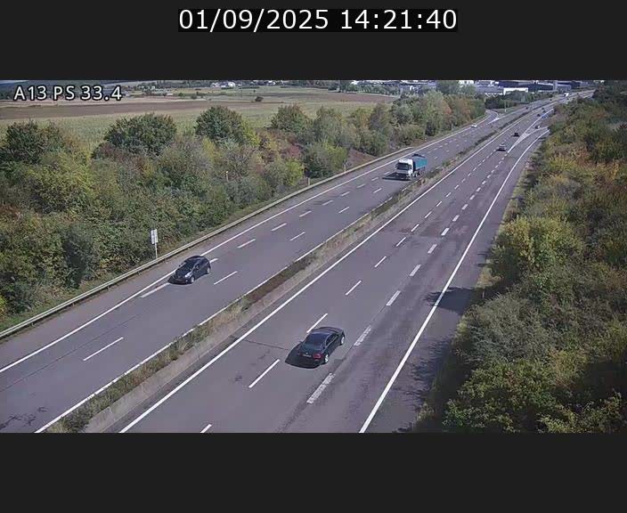 Webcam trafic sur A13 à hauteur de Mondorf-les-Bains en direction d'Altwies
