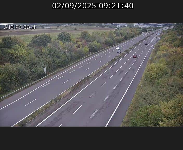 Webcam trafic sur A13 à hauteur de Mondorf-les-Bains en direction d'Altwies