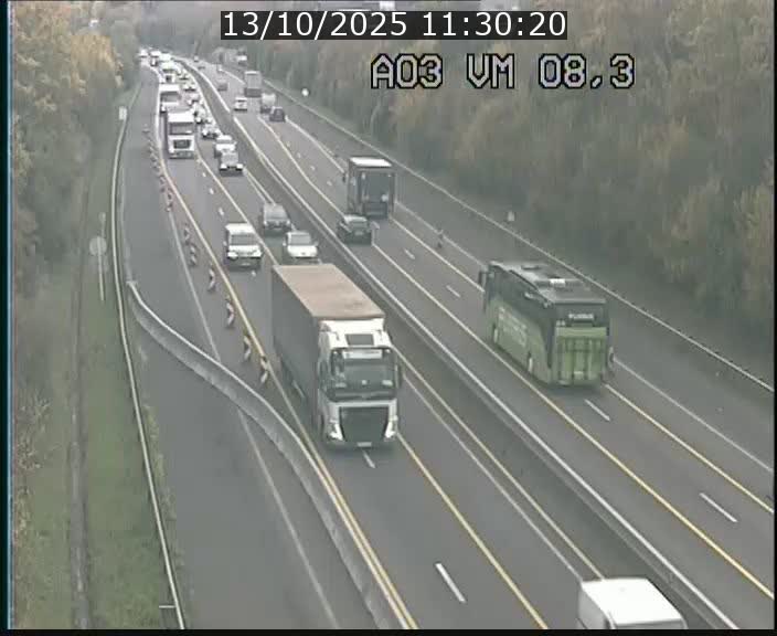 Traffic live webcam Luxembourg Bettembourg - A3 - BK 8.3 - direction France