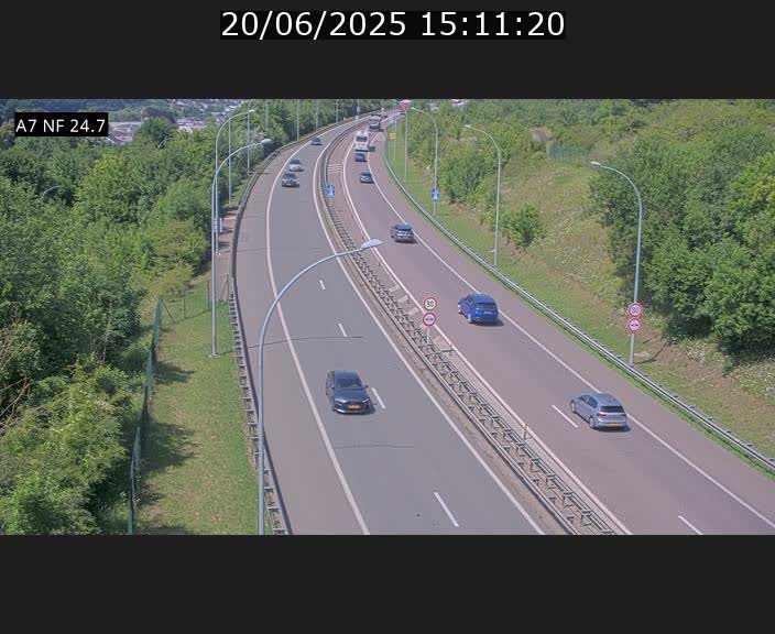 Caméra trafic Luxembourg - A7, Schieren direction Mersch