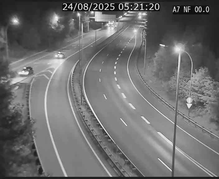 Caméra autoroute Luxembourg A7 - Echangeur A1/A7 Grünewald direction Tunnel Stafelter