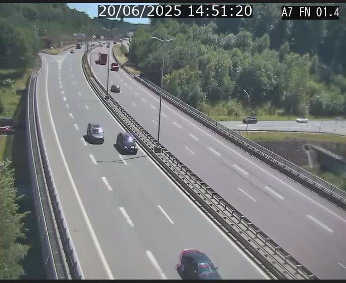 Caméra autoroute Luxembourg A7 - Tunnel Stafelter - direction Echangeur Grünewald