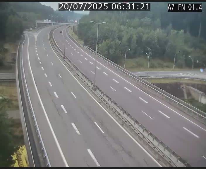 Caméra autoroute Luxembourg A7 - Tunnel Stafelter - direction Echangeur Grünewald