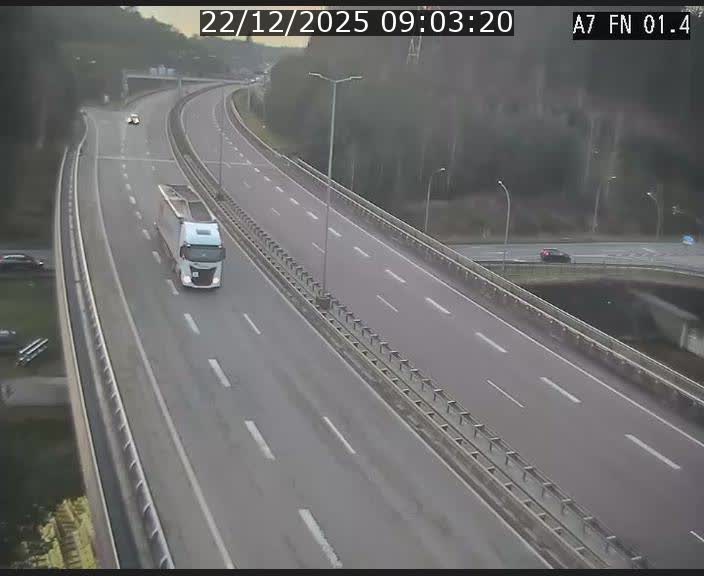 Caméra autoroute Luxembourg A7 - Tunnel Stafelter - direction Echangeur Grünewald