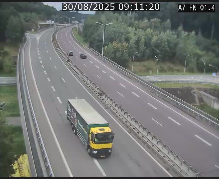 Caméra autoroute Luxembourg A7 - Tunnel Stafelter - direction Echangeur Grünewald