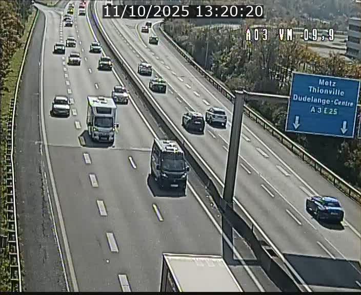 Webcam Autoroute à la Croix de Bettembourg - A3 - BK 9.9 - direction France