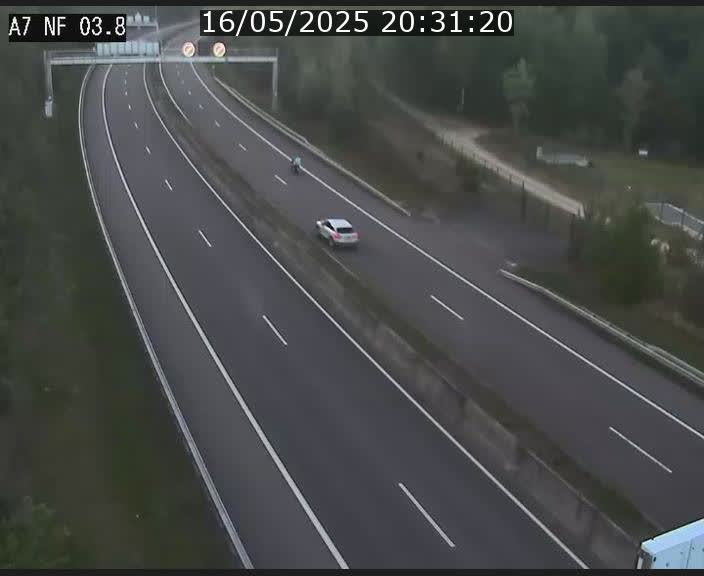Webcam autoroute A7 au Luxembourg à la sortie du Tunnel Stafelter vers le Nord