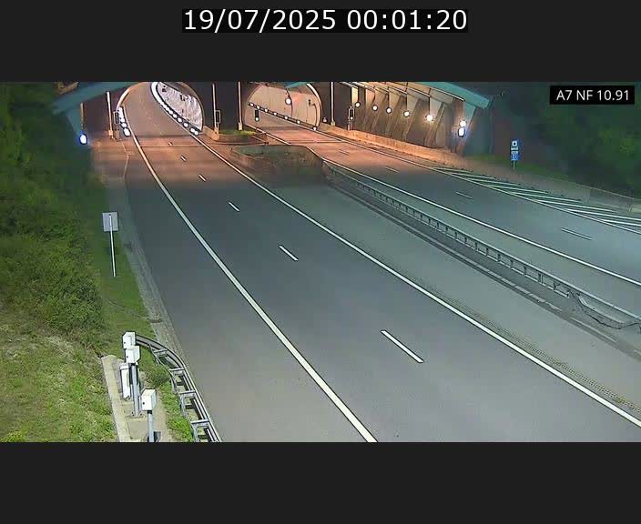 Caméra trafic Luxembourg - A7, Tunnel Gousselerbierg, entrée sud, direction Mersch
