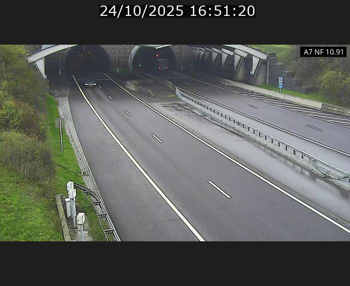 Caméra trafic Luxembourg - A7, Tunnel Gousselerbierg, entrée sud, direction Mersch