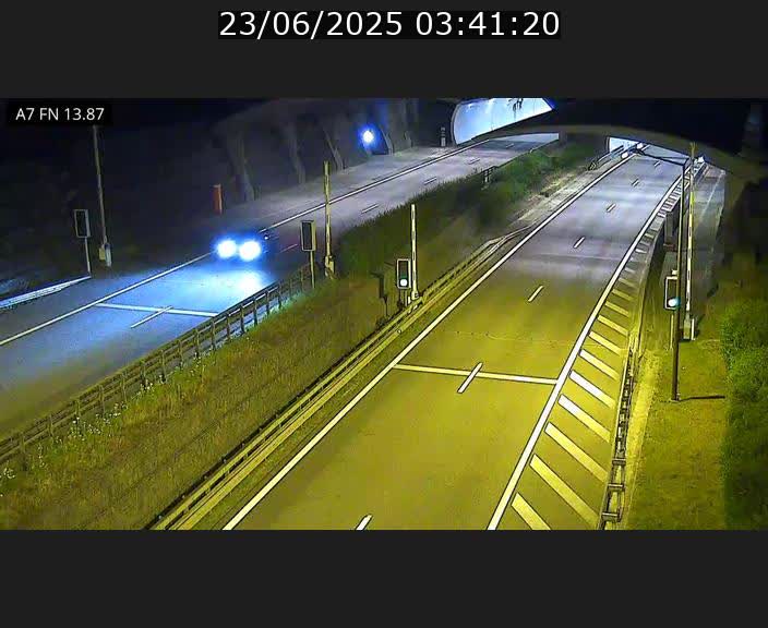 Caméra trafic Luxembourg - A7, Tunnel Gousselerbierg, entrée nord, direction Lorentzweiler