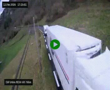 Webcam dans les Pyrénées Atlantique au niveau du col d'Urdos et du fort du Pourtalet sur la N134, en direction du Col et du tunnel du Somport, à 765 mètres d'altitude