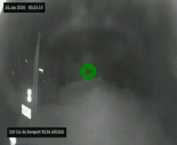 Webcam au col du Somport, côté français, sur la N134, dans les Pyrénées, en direction de l'Espagne, à 1632 mètres d'altitude