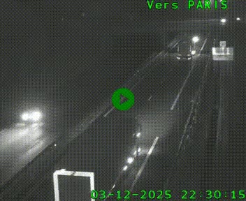 Caméra routière sur l'autoroute A20 au nord de Limoges, à la jonction avec la N520. Vue orientée vers Paris