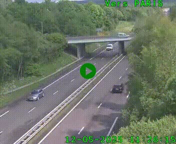 Caméra routière sur l'autoroute A20 au nord de Limoges, à la jonction avec la N520. Vue orientée vers Paris