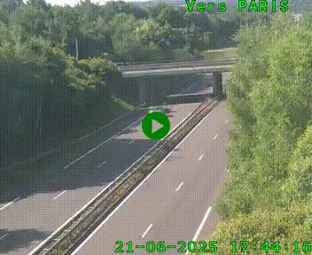 Caméra routière sur l'autoroute A20 au nord de Limoges, à la jonction avec la N520. Vue orientée vers Paris