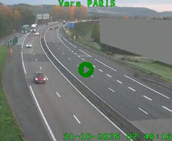 Caméra routière sur l'autoroute A20 à Brive-la-Gaillarde, à la jonction avec l'A89. Vue orientée vers Paris