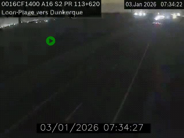 Webcam autoroute A16 à hauteur de Loon-Plage. Vue orientée vers Dunkerque et la Belgique.