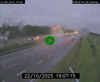 Webcam sur la N165 à hauteur de Savenay, au nord-ouest de Nantes en direction de la Bretagne